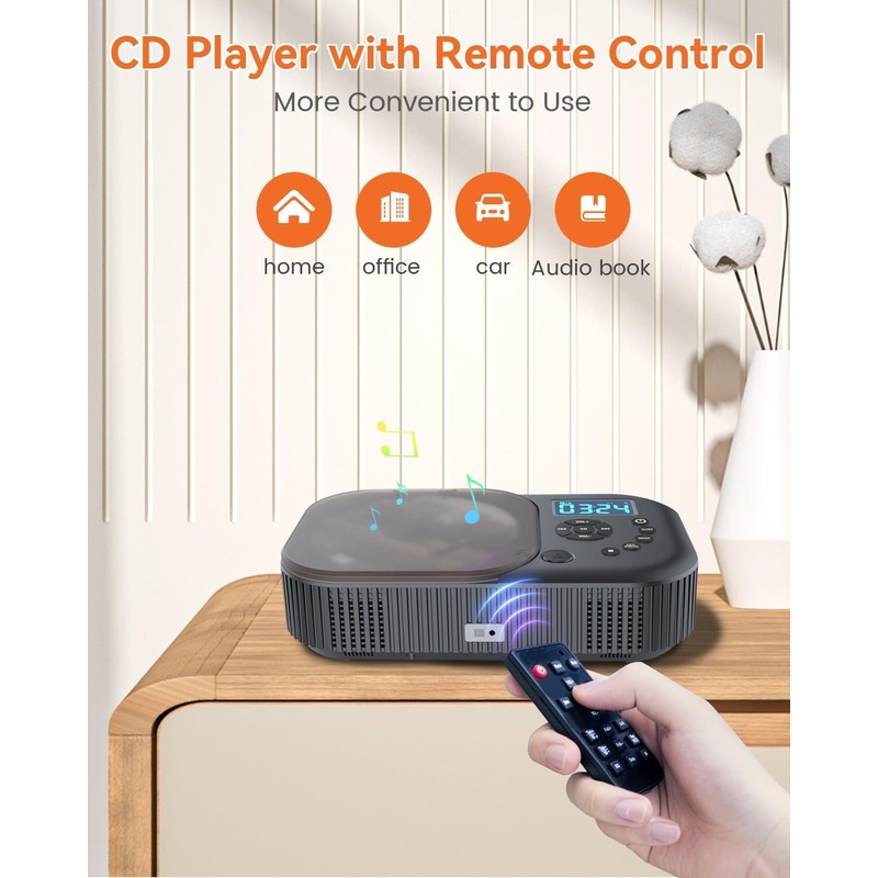 CD Player Portable,MONODEAL Dual Stereo Speakers Portable CD Player with