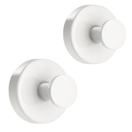 Hooks for Hanging, for Shower, Bathroom Shower Suction Cup Hooks for Glass Windows, Mirror, Tile, Adhesive Towel Hooks for Hanging Bath Ball, Robe, Towel(White,2Pack)