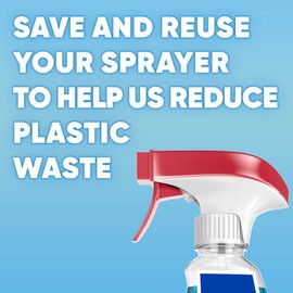 Windex Glass and Window Cleaner Spray Bottle, Bottle Made from 100% Recycled Plastic, Surface Cleaning Spray, Original Blue Scent, 32 Fl Oz