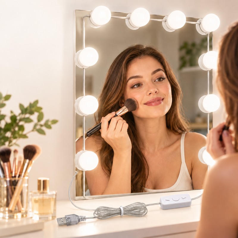 USB Vanity Mirror Lights, Stick-On LED Makeup Mirror Light Bulbs