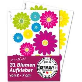 Flower Sticker Set in Various Designs (Gerbera Colourful)