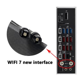 Gintai WiFi 7 Antenna for ASUS ROG CROSSHAIR X870E/STRIX B850 B860 X870 Z790 Z890/ MAXIMUS Z890 Z790 WLAN Amplifiers WiFi 7 Tri-Band Gaming Card 12dBi Bluetooth 5.4,Magnetic Base (Black)