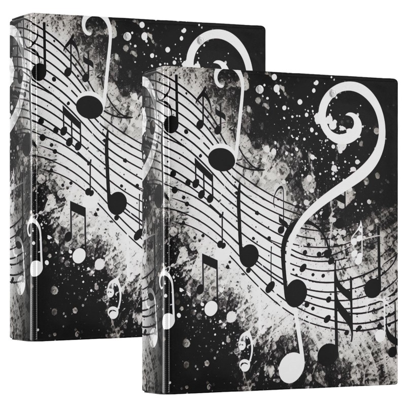 xigua Black Music Notes A4 Ring Binders, A4 Folders 3