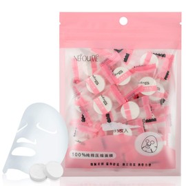 Natural 35Pcs DIY Compressed Facial Mask Cotton Face Mask Sheet Grain Skin Care Dry Sheet Mask Paper Face Cotton Mask Sheet with Free Mask Bowl