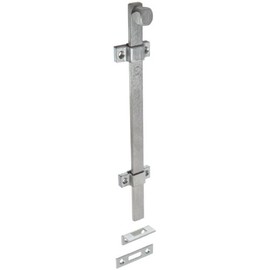 Rockwood 580-12.26D Surface Bolt, UL Listed, 12" Length, Brass Satin Chrome Plated Finish