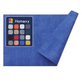 Homaxy Faux Leather Heat Resistant Placemats for Dining Table Set of 4, Waterproof Wipeable Washable PU Table Mats, Easy to Clean Anti-Slip Place Mats, 11.8" x 17", Sea Blue