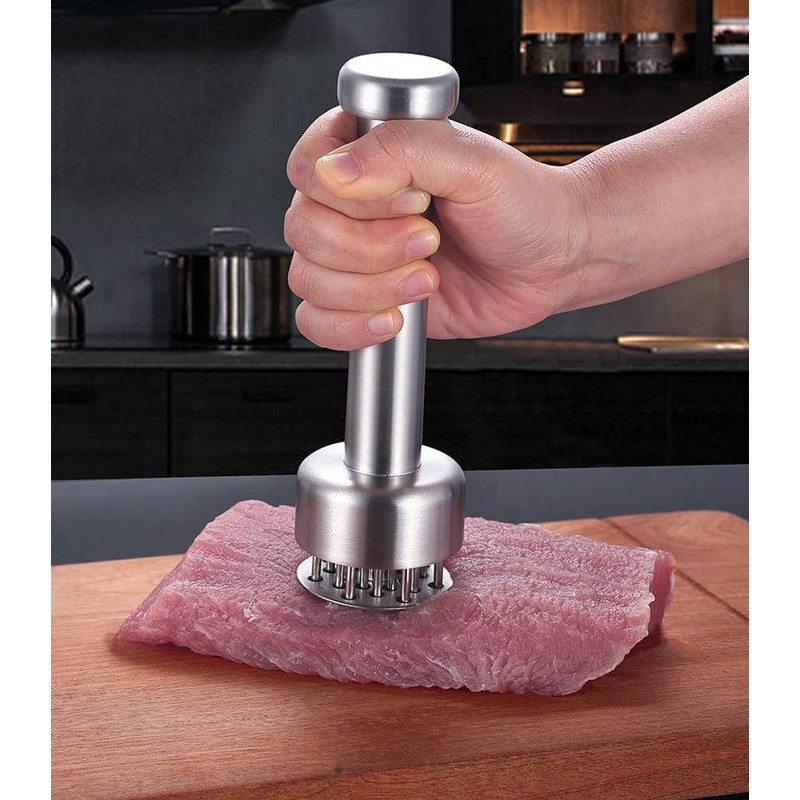 Wilsonzin Stainless Steel Meat Tenderiser with Sharp Needle, Steaker, Meat