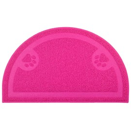 Paw Print Cat Litter Mat, Kitten Litter Mat, Door Mat, Semicircle, 23.5x14.25 Inchs (Pink)