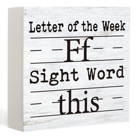 Inspirational Quote Letter Of The Week F Sight Words This That Saying Wooden Box Sign Desk Decor Thank You Gifts for Women Men Coworker Friend, Inspirational Appreciation Decorative Sign