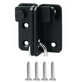 Ruayia Door Lock Deadbolt, Small Stainless Steel, Sliding Bolt with Fixed Screw, Bolt Latch for Doors, Windows, Bathroom, Cabinets and Drawers (Left Open) - Black