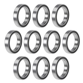 TOP-VIGOR 10Pcs 6702-2RS Deep Groove Ball Bearings, Z2 15mm x 21mm x 4mm Double Sealed Industrial Bearings, Chrome Steel Skateboard Bearings for Electrical Instrument Equipment
