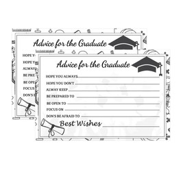 2025 Graduation Advice Cards Graduation Party Games Decorations Supplies，Grad Celebration for High School and College 50 Pack