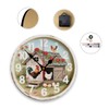 MEUUD Wood Wall Clock 10 Inch Farmhouse Chicken Rooster Print