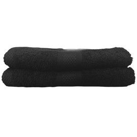 Lyra Linens - 100% Egyptian Cotton Bathroom Hand Towel - Pack of 2 OR 4 500 Gsm Hotel Quality, 50cm x 85cm, Quick Dry, Soft And Absorbent, Hair Towels (2, Black)