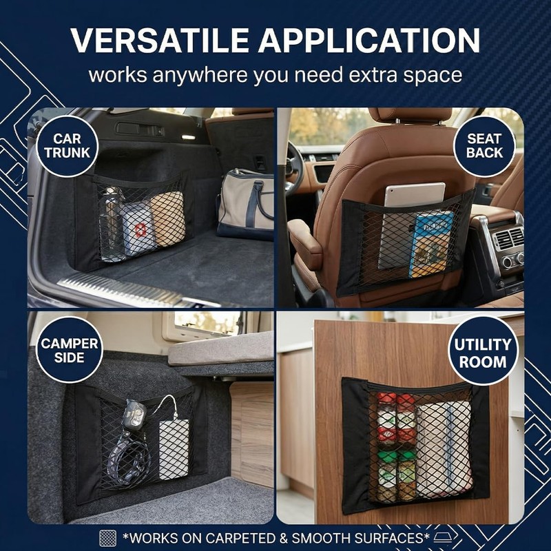 GXGM 2 Pezzi Rete Portaoggetti Auto Tasca Organizer con 2