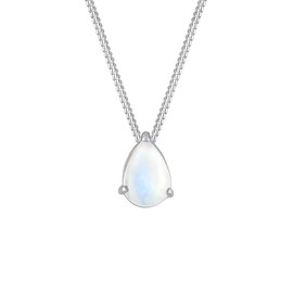 Elli Women's Elegant Drop Pendant Necklace with Moonstone in 925 Sterling Silver Gold-Plated, Sterling Silver Sterling silver Moonstone, Moonstone