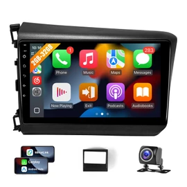 Leadfan Car Stereo Radio for Honda Civic 2012 with Carplay Android Auto, 9Inch Screen for Civic Car Play with GPS Navigation SWC FM Bluetooth Backup Camera (2G+32G for Honda Civic 2012)