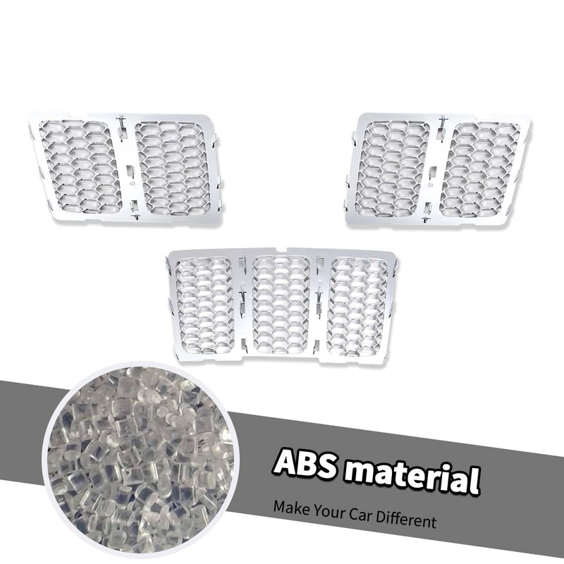 3PCS Honeycomb Grill Inserts Compatible with Jeep Grand Cherokee 2014-2016