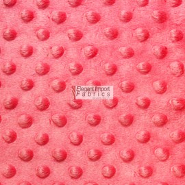 Minky MINKEE Chenille DOT Soft Fabric Cuddle 38 Color 60"W SEW Craft by The Yard (Strawberry)