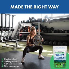 Opportuniteas Grass Fed Whey Protein Powder Concentrate - Unflavored & Unsweetened - Pure Protein Supplement for Drink, Smoothie, Shake, Cooking & Baking - Non GMO, Hormone Free & Gluten Free - 1 Pound