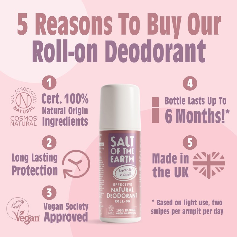 Salt Of the Earth Lavender & Vanilla Roll-On 75m (Pack