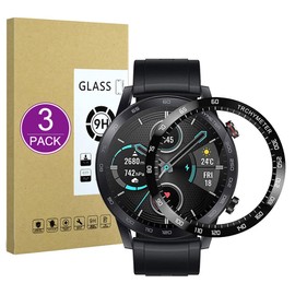 E-Hamii Screen Protector Compatible with Honor Magic Watch 2 46mm, 3 Pack 3D Curved Full Cover [Scratch Resistant, High Definition] Screen Protector for Honor Magic Watch 2 46mm