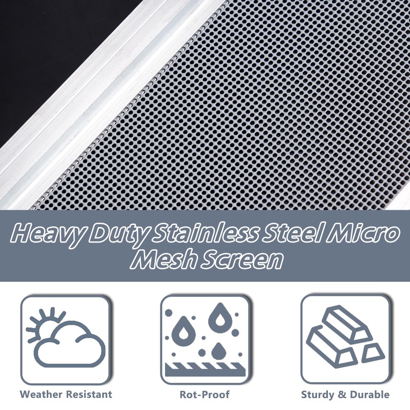 Flamorrow Stainless Steel Gutter Guard, 48Ft Gutter Cover, Micro-Mesh Leaf