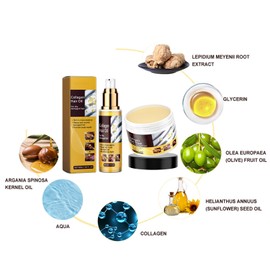 Dyceittdia 2 x Collagen Hair Care, 50 ml Hair Care Oil and 100 g Hair Mask, Collagen Repair, Improves Frizz and Dryness, Split Ends, Smoothness and Shine, Hair Mask1