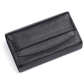 Leather FACTORY Leather Craftsman Governor Card Case, Large Capacity, Men's, Genuine Tochigi Leather, 24 Pieces, Bellows Card Case, Neo Black