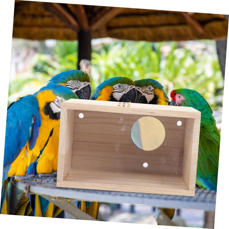 BESPORTBLE Wood Bird Nest Breeding Box Outdoor Cockatiel Nesting Box
