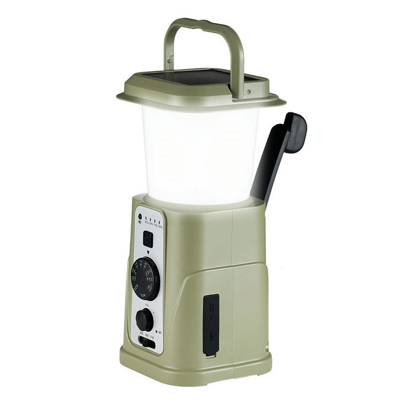 Camping Lamp Hand Cranked Solar Power Indicator LED IPX3 Waterproof
