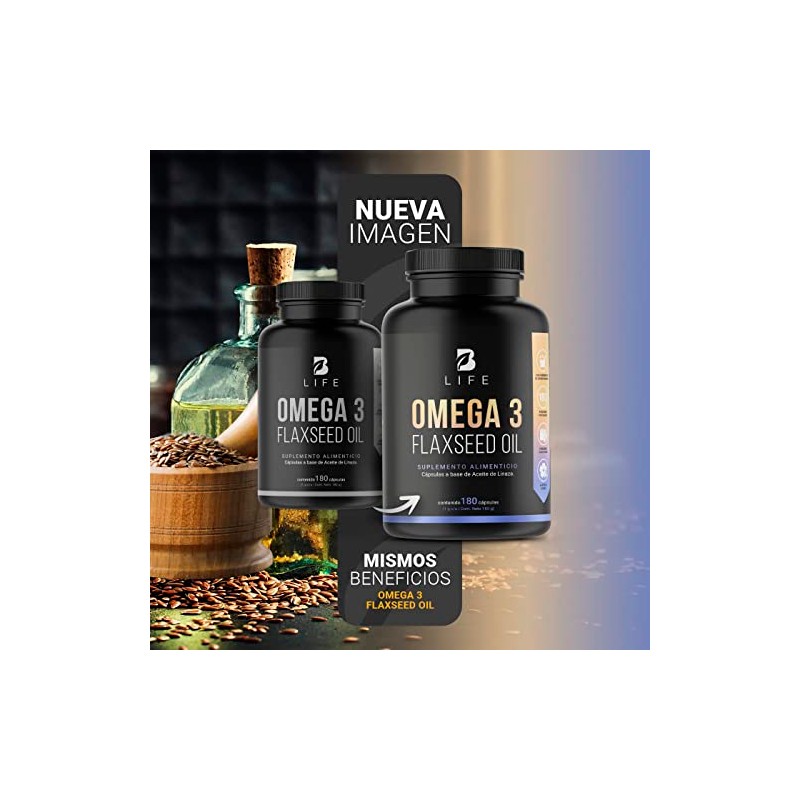 B Life Aceite de Linaza Puro Omega 3 con 180