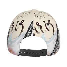 Cute Pig Baseball Cap Men Women Dad Hat Classic Adjustable Plain Hat for Running Workouts and Outdoor Activities All Seasons, The Famous Paris Eiffel Tower, One Size