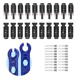 E-TING 42PCS Solar Panel Connector IP67 Waterproof Solar Connectors 1000V 30A Male/Female Plug with 2PCS Wrench Spanners (10 Pairs)