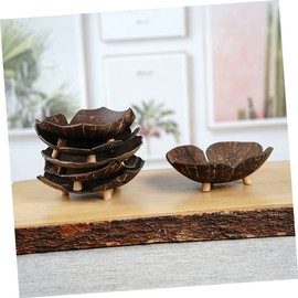 VINTORKY 2pcs Coconut Shell Storage Bowl Candy Container Nuts Holder Key Container Painted Bowls Snacks Bowl Plate Pasta Containers Coconut Shell Candy Holder Mixing Bowl Household Bamboo