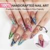 Handmade Press on Nails Long Square Fake Nails with 3D
