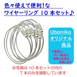 Key Chain, Wire Ring, Approx. 5.9 inches (15 cm), Set of 10, Screw-type, Key Chain, Key Ring, Strap, Stainless Steel, Cable, Loss, Theft, Durable, Simple, Various Uses, Silver Pack of 10