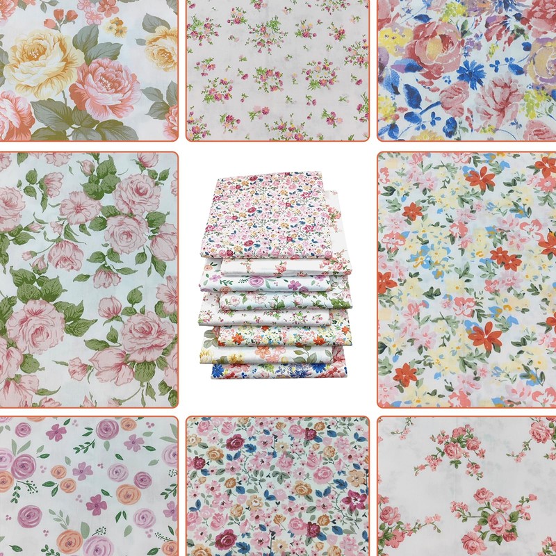 Cotton Fabric Patchwork Fabrics 8 Pieces 50 x 50 cm