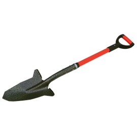 Spear Head Spade Gardening Shovel with Steel Reinforced Fiberglass Handle, Cushioned D-Grip and Sharp Hardened Steel Blade, Award Winning Spade, Model SHFD3 Red