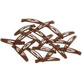 HAARallerliebst Hair Clips Small (Pack of 20, Brown, 4.3 cm) with Storage Box (Box Colour: Pink)