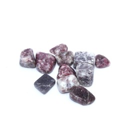 Jet Lepidolite Tumbled Stone 100 Grams Approx. 0.75" to 1"inch w/Velvet Pouch (Lepidolite)