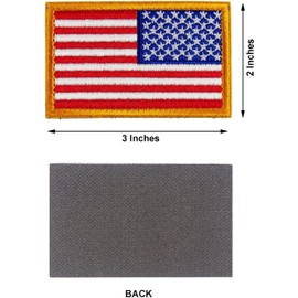 Tactical USA Flag Patch - American Reverse Flag Patches with Hook and Loop for Backpacks, Hats, Jackets, Pants - Embroidered Military Army Uniform Emblems - Durable 3x2 Inch Morale Patch