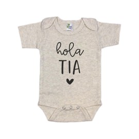 Hola Tia Spanish Surprise Pregnancy Announcement for Aunt - New Baby Announcement Gift for Sister (Natural)