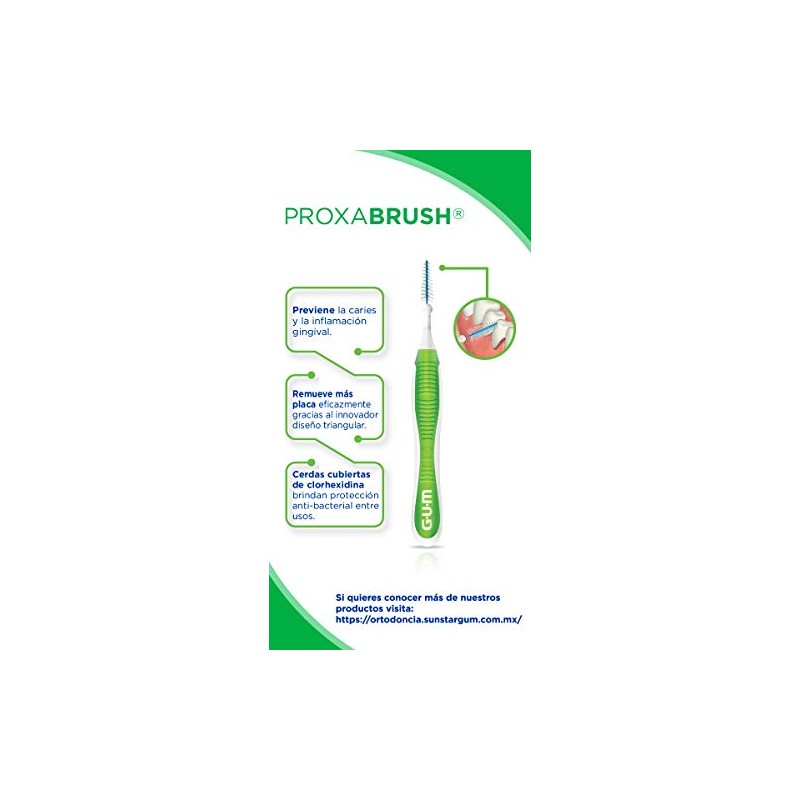 GUM - Proxabrush Viajero Cónico con Cerdas Triangulares y Clorhexidina