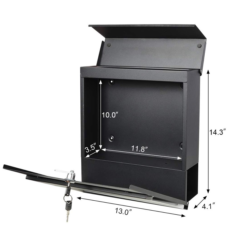 Lockable Mailboxes with Keys,Outdoor Wall Mounted Mail Box with Large
