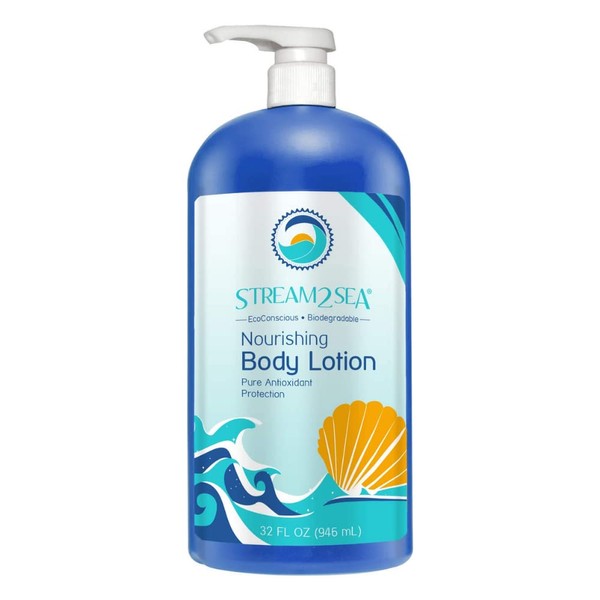 STREAM 2 SEA Nourishing Body Lotion For Dry Skin, 32 Fl oz Vitamin E Squalene Reef Safe and Paraben Free After Sun Moisturizing Body Lotion, Nourish and Protect Skin from Sun Exposure and Dry Weather