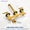 Airuida Wall Mounted Antique Brass 3 Hole Dual Handle Bathroom