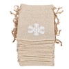 25Pcs Drawstring Bag Like Linen Snow Pattern Gift Bag Christmas