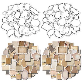 Dryxog Pack of 170 Scrapbook Stickers, Scrapbook Accessories, Name Plate Stickers, Various Shapes, Paper Stickers, Journaling Accessories for Writing, for Diary, Planner, Notebook, Album, Scrapbook