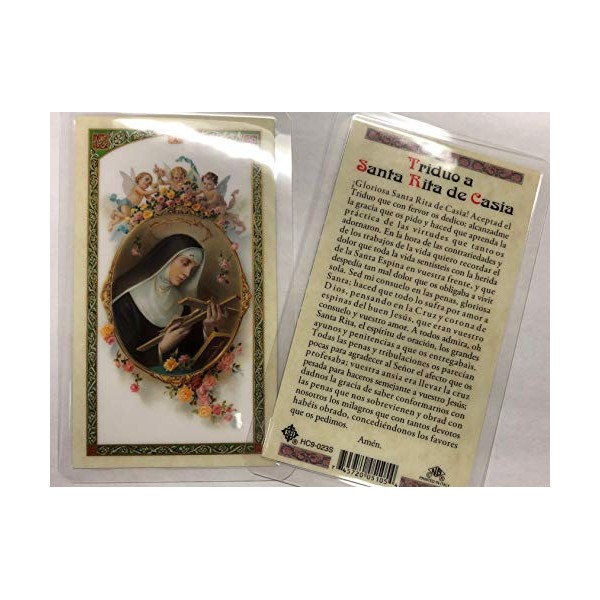 Holy Prayer Cards for The Prayer to Santa Rita de Casia - Saint of The Impossible in Spanish Set of 2